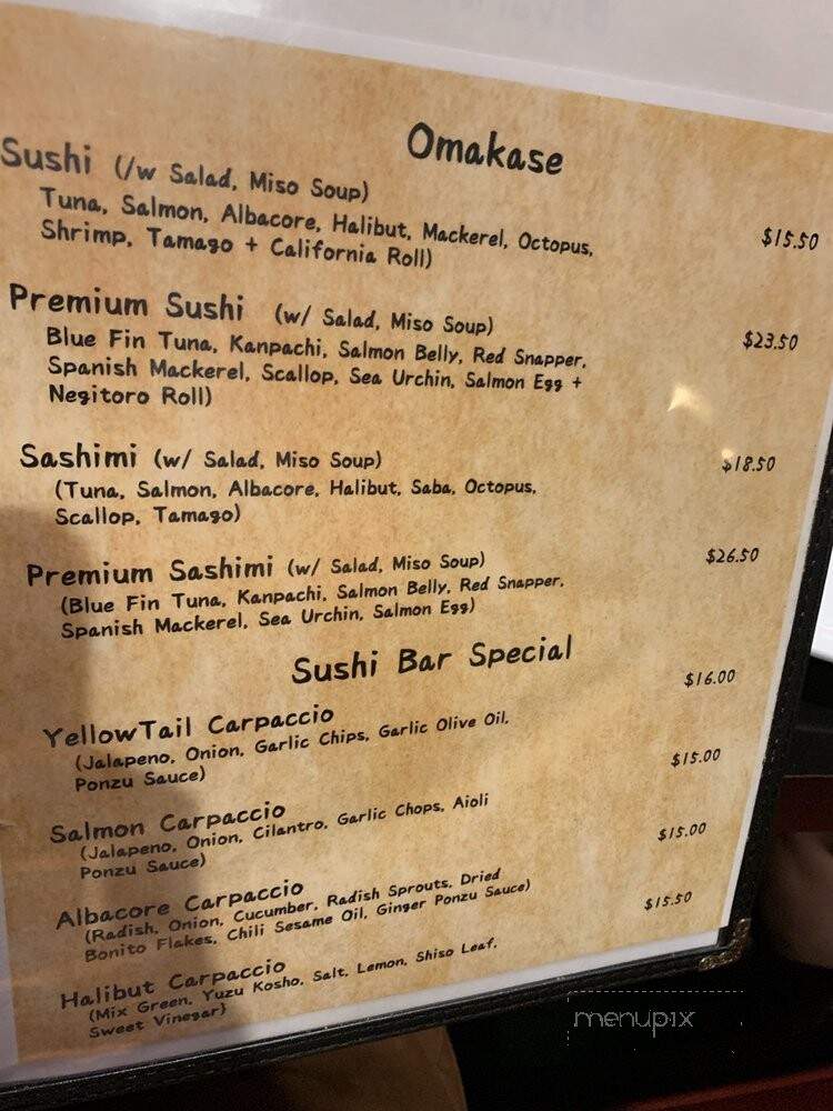Tommy's Sushi Japanese - Tustin, CA menu_pic
