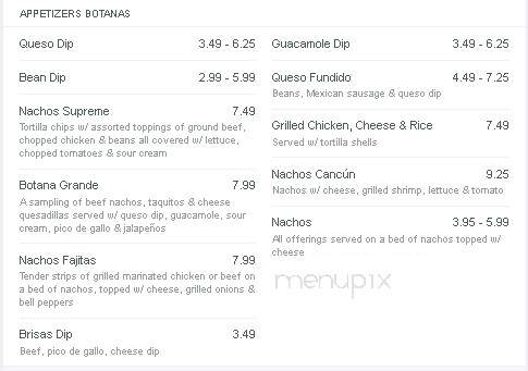 las Brisas - Scott City, MO menu_pic