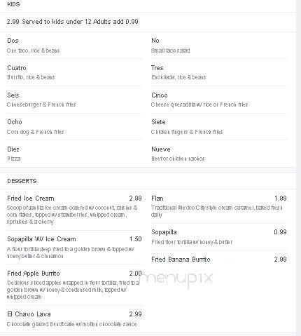 las Brisas - Scott City, MO menu_pic