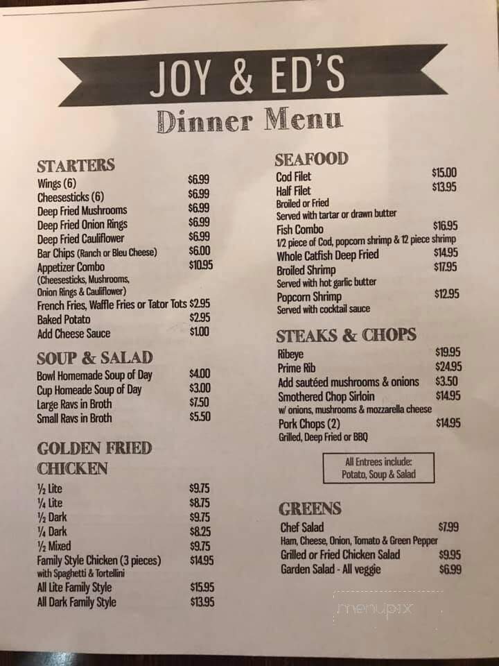 Joy & Ed's Supper Club - Utica, IL menu_pic