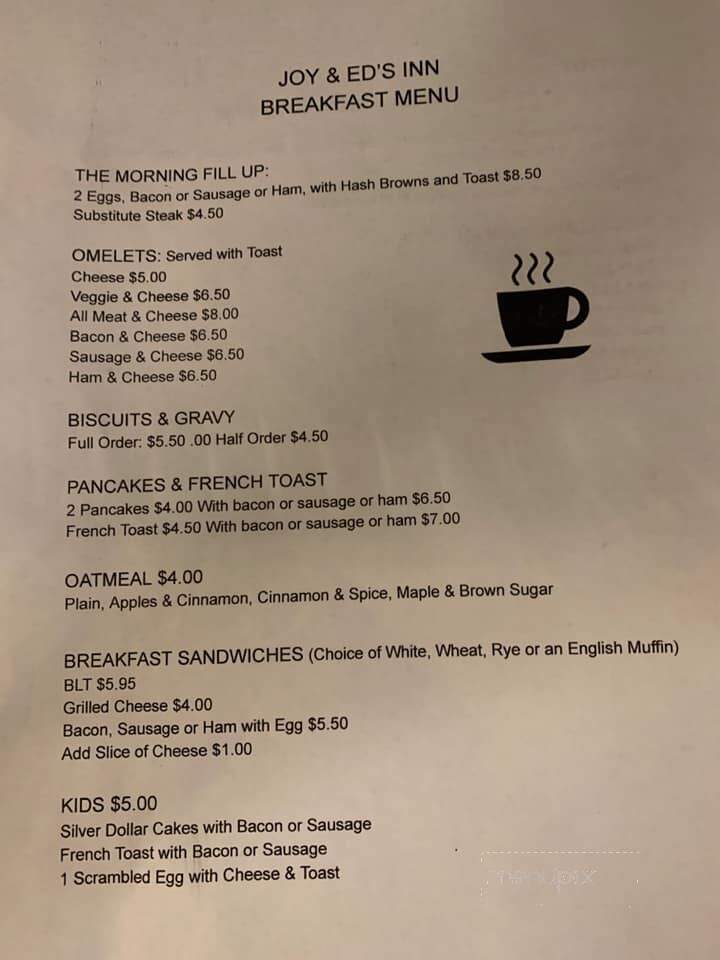 Joy & Ed's Supper Club - Utica, IL menu_pic