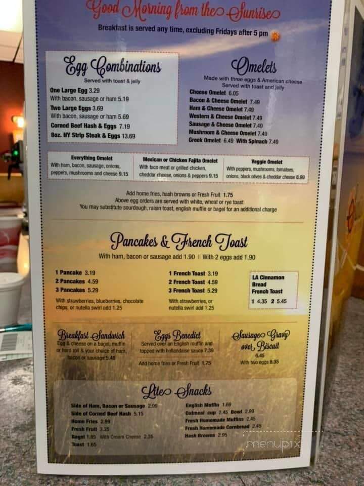 Sunrise Restaurant - Dansville, NY menu_pic