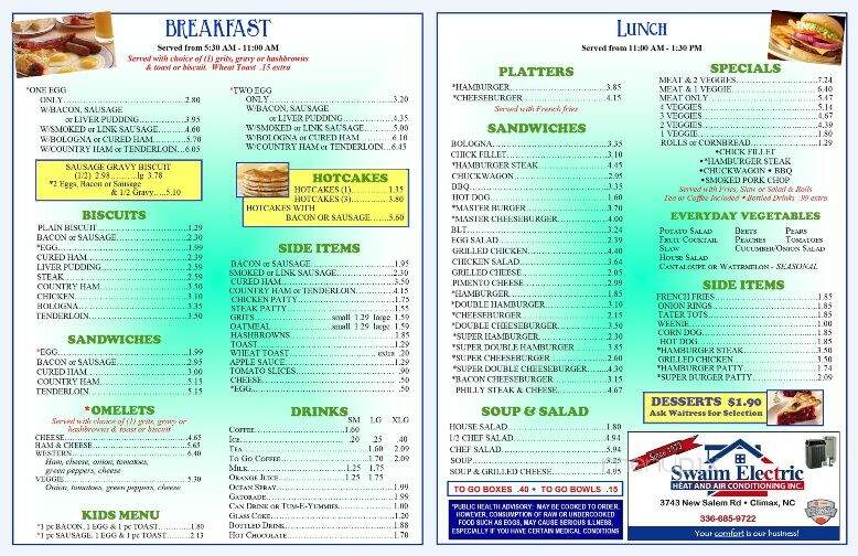 Randalman Cafe - Randleman, NC menu_pic