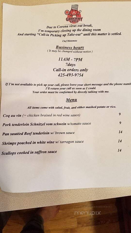 Grouchy Chef - Mukilteo, WA menu_pic