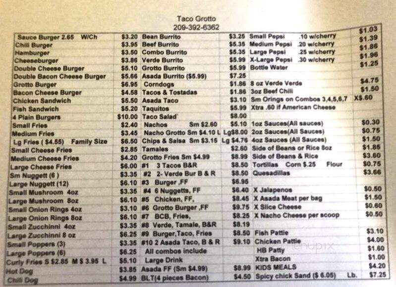 Taco Grotto - Dos Palos, CA menu_pic