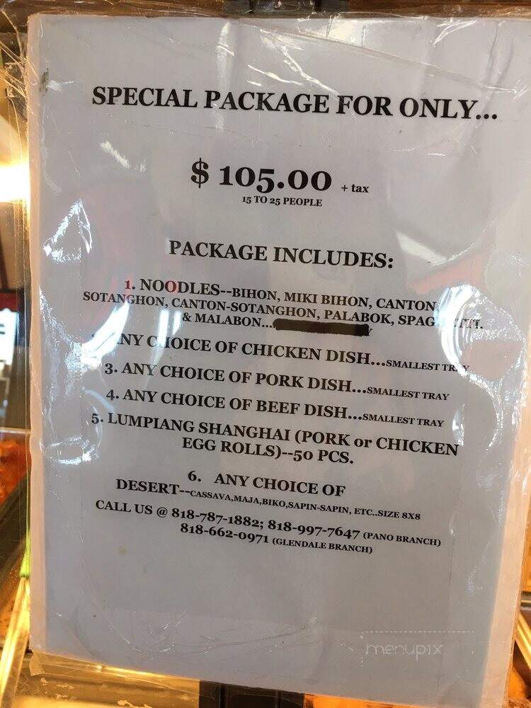 Manila Good-Ha Fast Food - Van Nuys, CA menu_pic