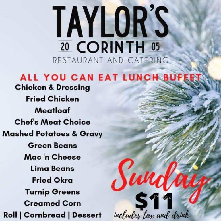 Taylor's Escape Steak Catfish - Corinth, MS menu_pic