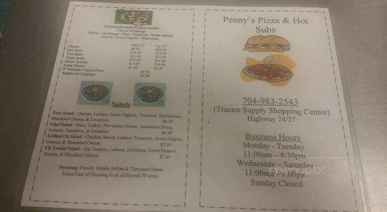 Penny Pizza & Sub - Albemarle, NC menu_pic