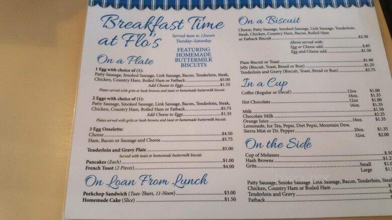 Flo's Kitchen - Wilson, NC menu_pic