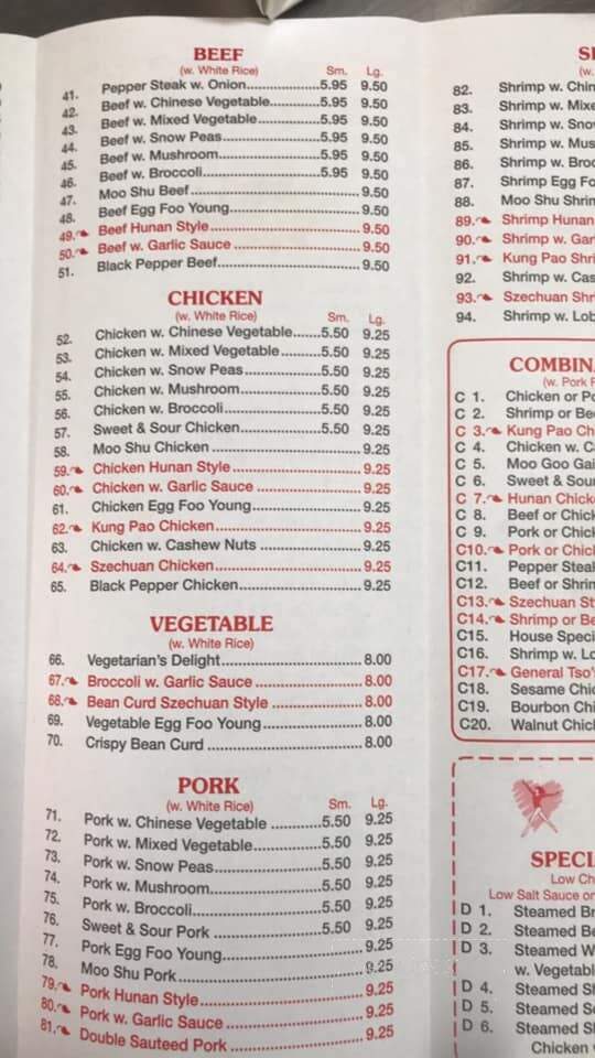 Peking Restaurant - Harrisville, WV menu_pic