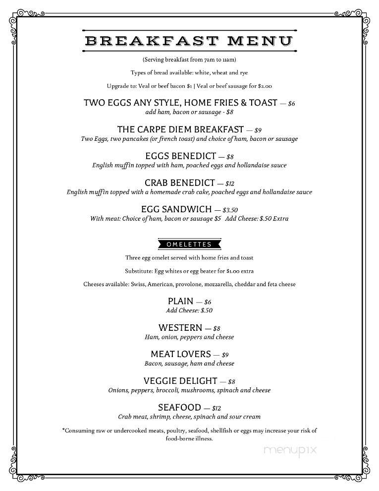 Carpe Diem - New Cumberland, PA menu_pic