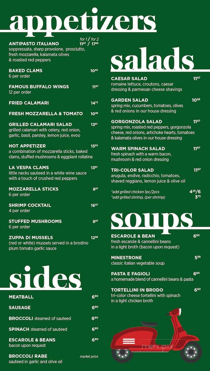 La Vespa of Manorville - Mastic, NY menu_pic
