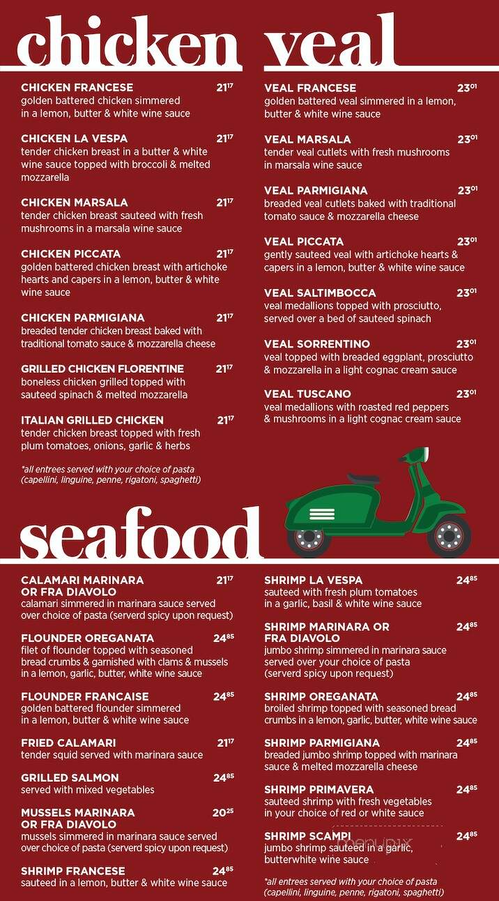 La Vespa of Manorville - Mastic, NY menu_pic