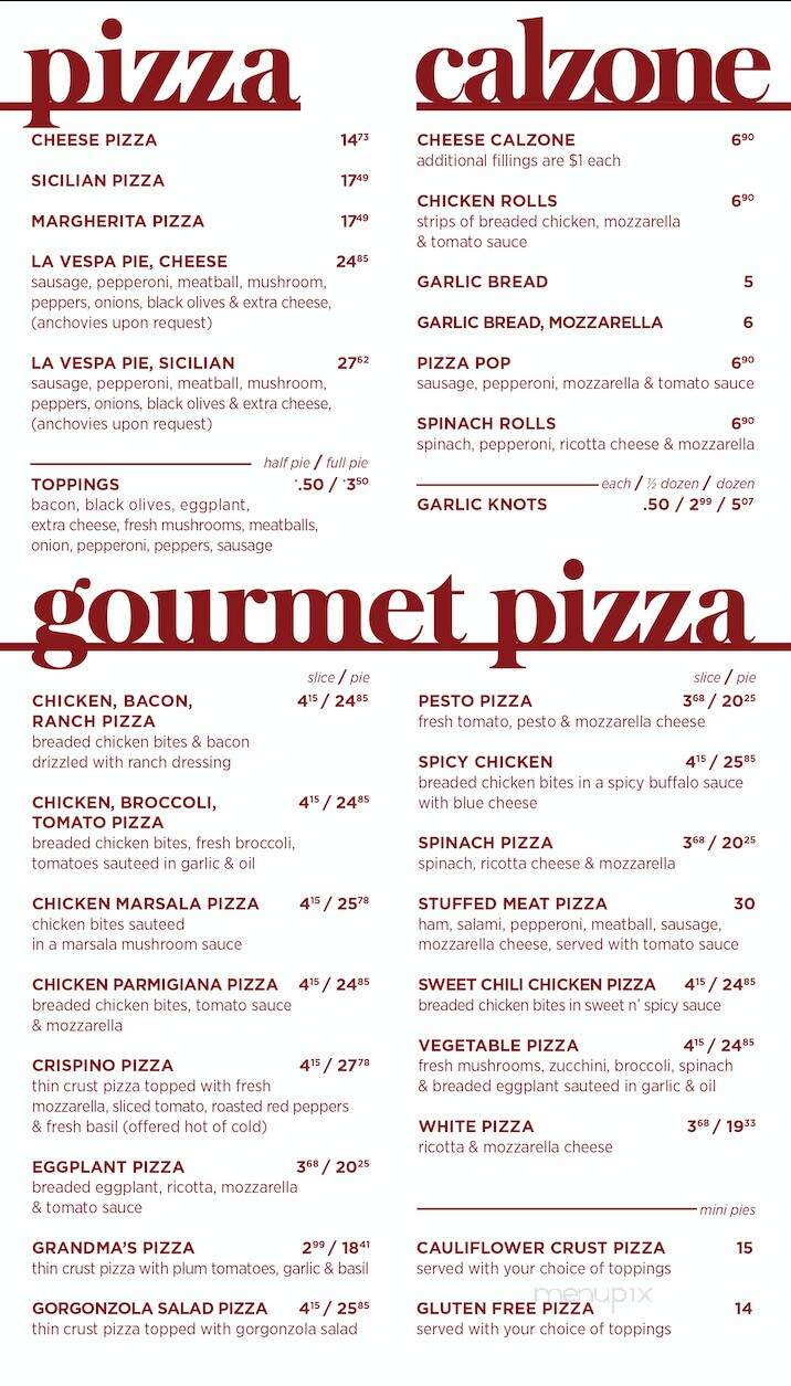 La Vespa of Manorville - Mastic, NY menu_pic