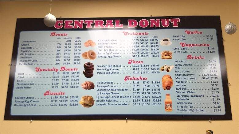 Central Donut - Austin, TX menu_pic