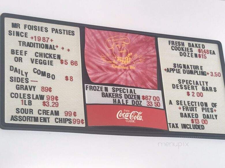 Mr Foisie's Pasties - Cadillac, MI menu_pic