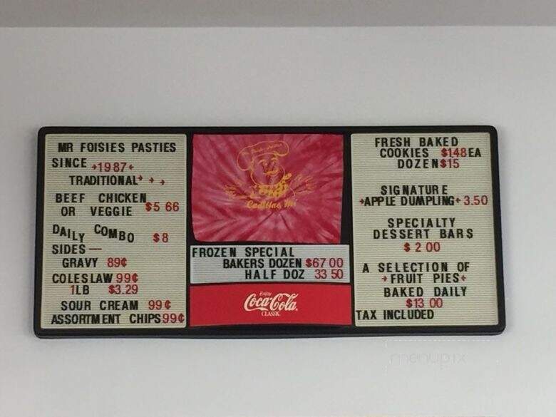 Mr Foisie's Pasties - Cadillac, MI menu_pic