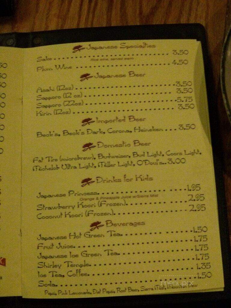 Kiku Japenese Steakhouse - Topeka, KS menu_pic