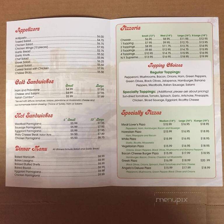 Angelo's Pizza - Arden, NC menu_pic