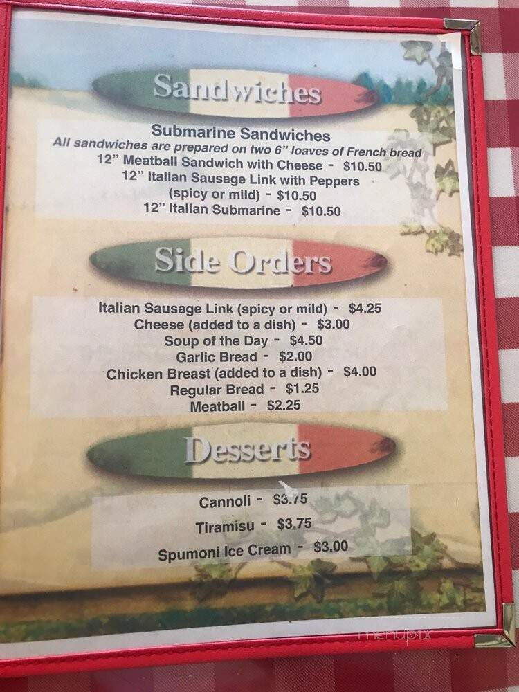 Guy's Italian Restaurant - Banning, CA menu_pic