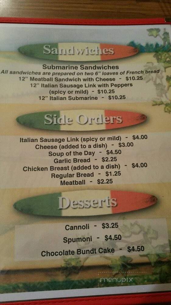 Guy's Italian Restaurant - Banning, CA menu_pic
