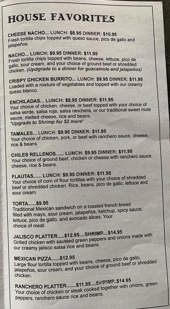 La Fonda Mexican restaurant - Imlay City, MI menu_pic