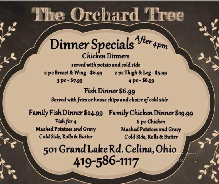 Orchard Tree Family Restaurant - Celina, OH menu_pic