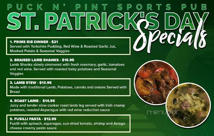 Puck 'N Pint Sports Pub - Peterborough, ON menu_pic