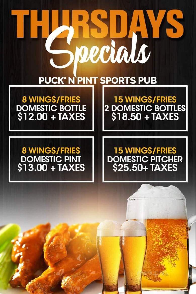 Puck 'N Pint Sports Pub - Peterborough, ON menu_pic