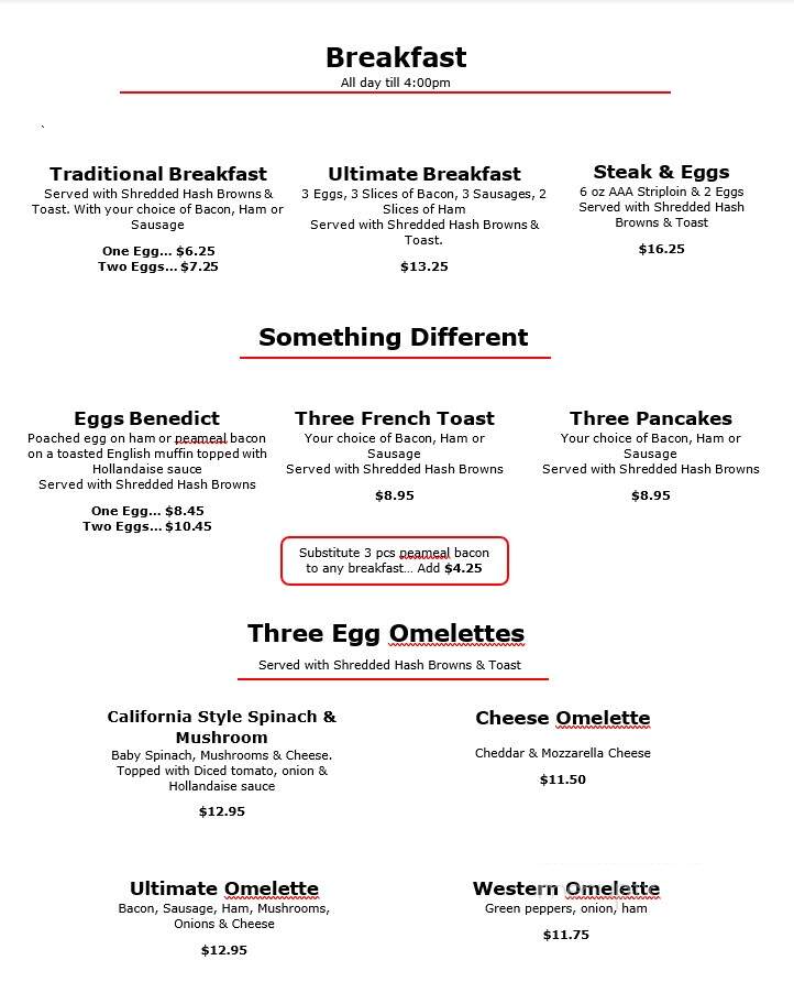 Dave's Place - Bancroft, ON menu_pic