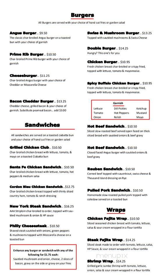 Dave's Place - Bancroft, ON menu_pic