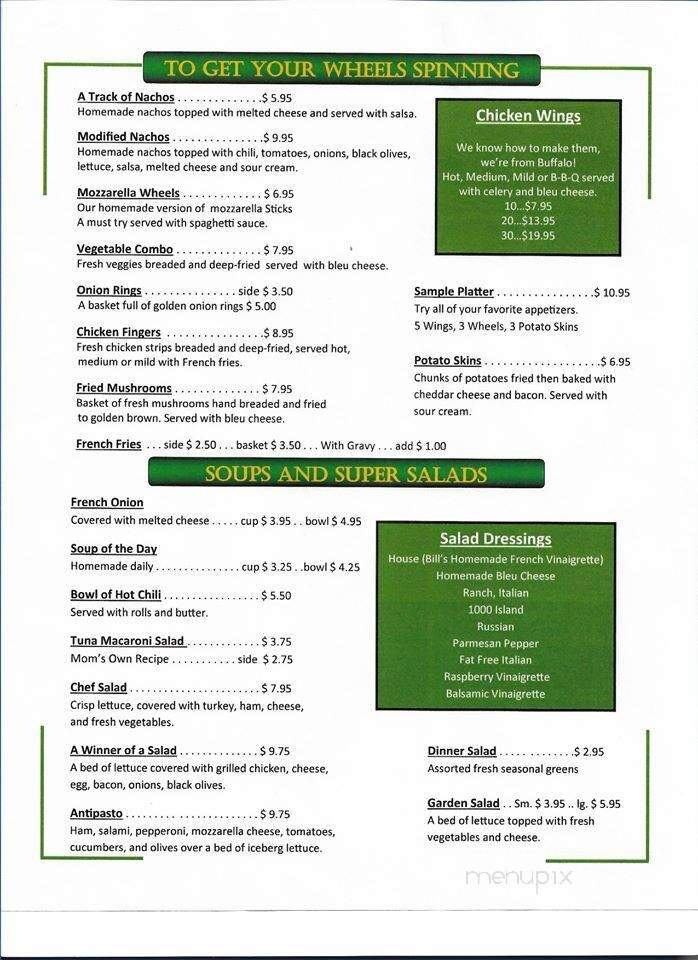 Winner's Circle - Fonda, NY menu_pic