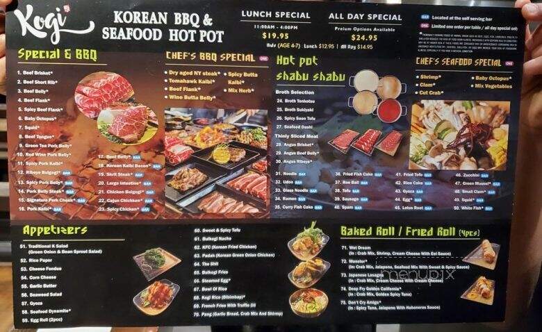 Kogi Korean BBQ & Seafood Hotpot - Las Vegas, NV menu_pic