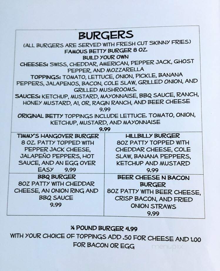 Timmys New Milford Cafe - Rootstown, OH menu_pic