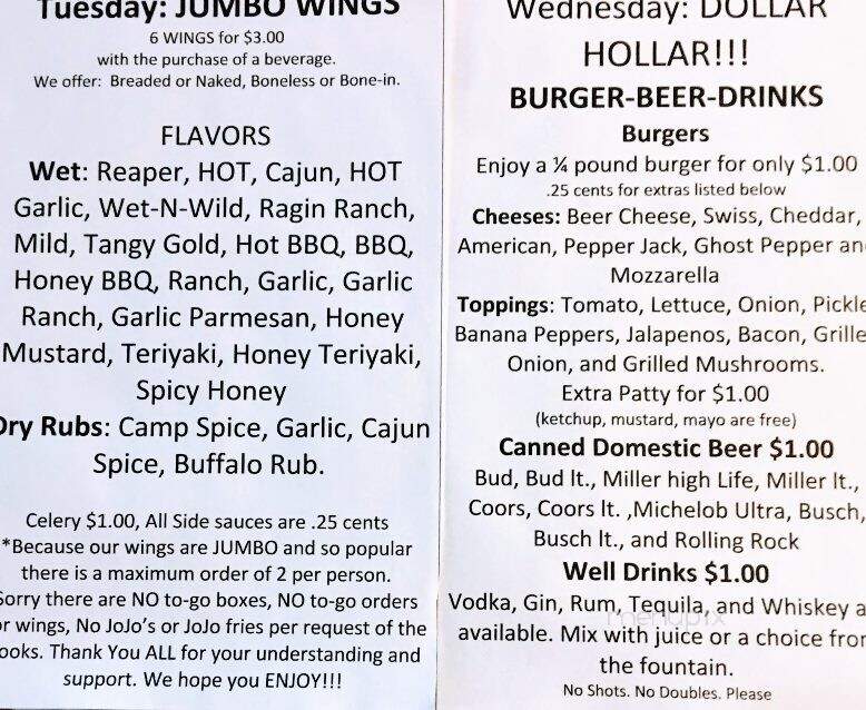 Timmys New Milford Cafe - Rootstown, OH menu_pic