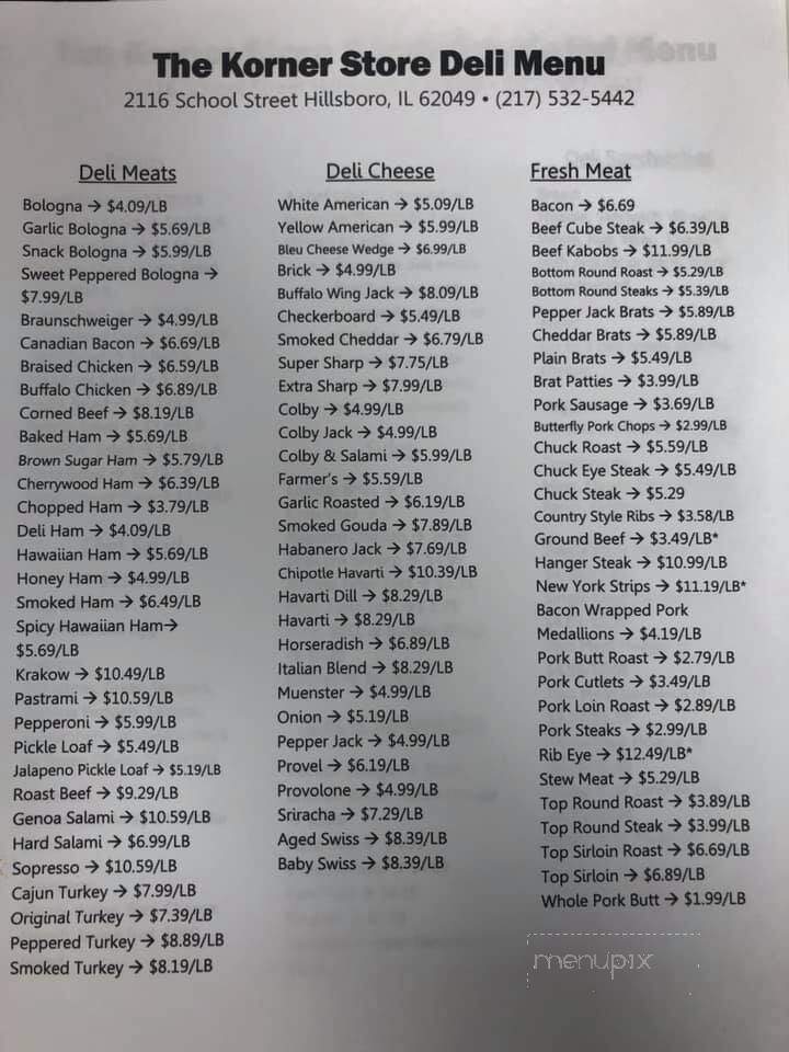 Kinks Korner - Hillsboro, IL menu_pic