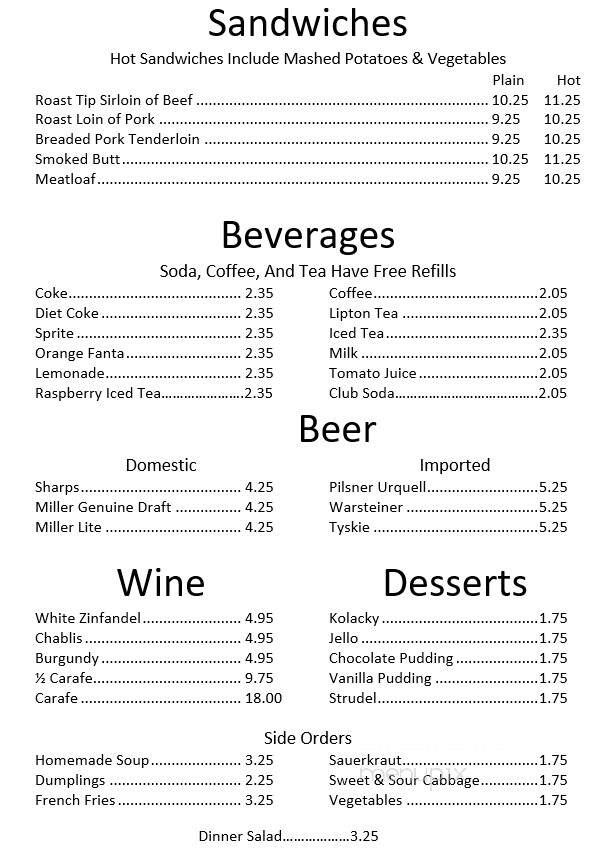Westchester Inn - Westchester, IL menu_pic
