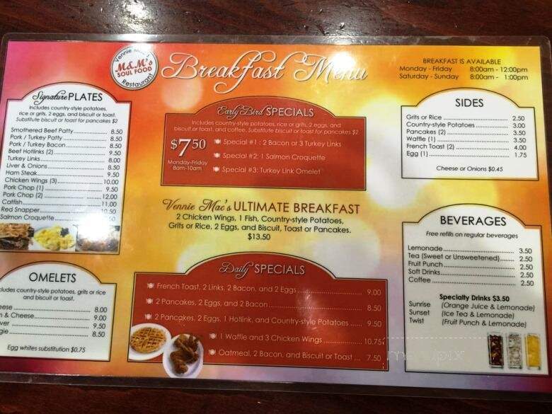 M & M Soul Food - Carson, CA menu_pic