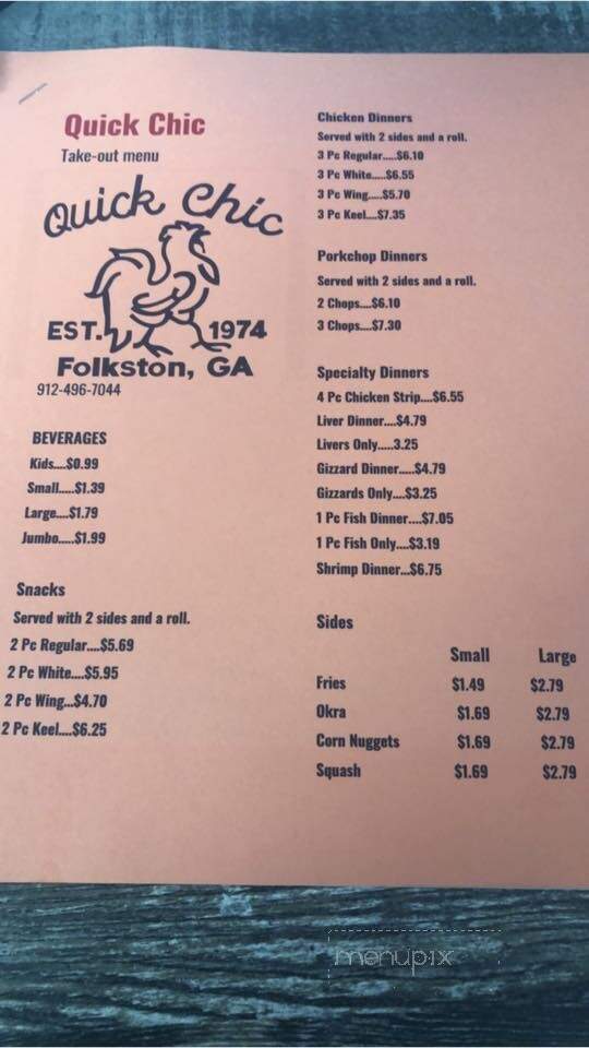 Quick Chic Of Folkston - Folkston, GA menu_pic