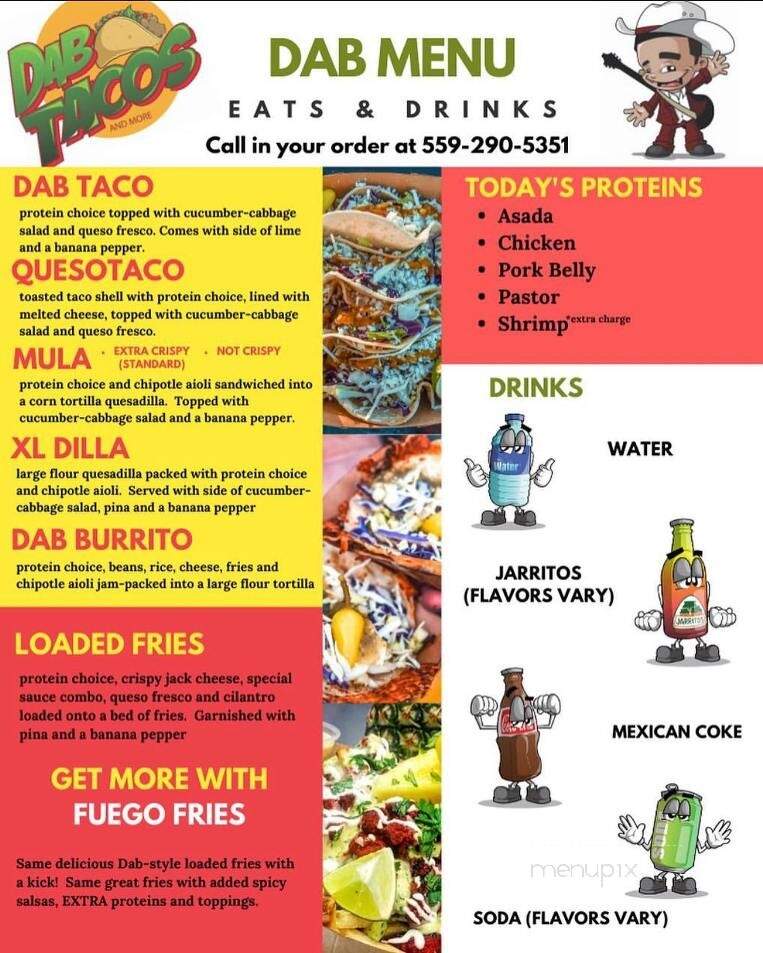 Dab Tacos - Fresno, CA menu_pic