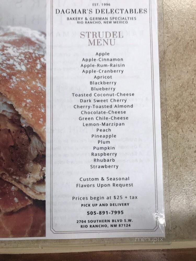 Dagmar Delectables and German Bakery - Rio Rancho, NM menu_pic