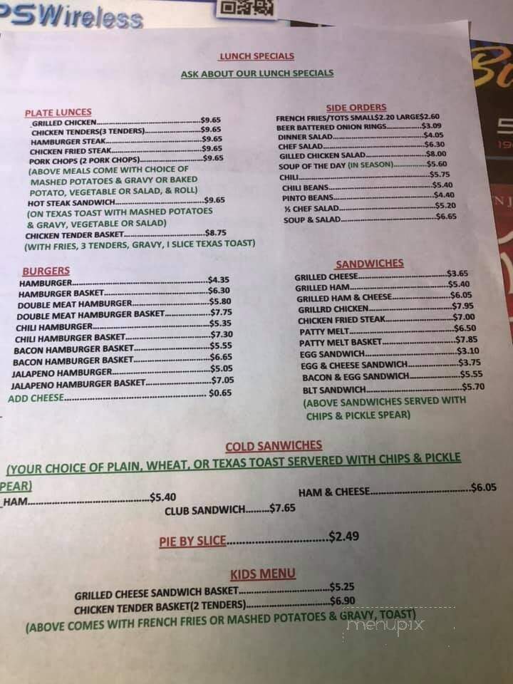 Aldridge Coffee Shop - Ada, OK menu_pic