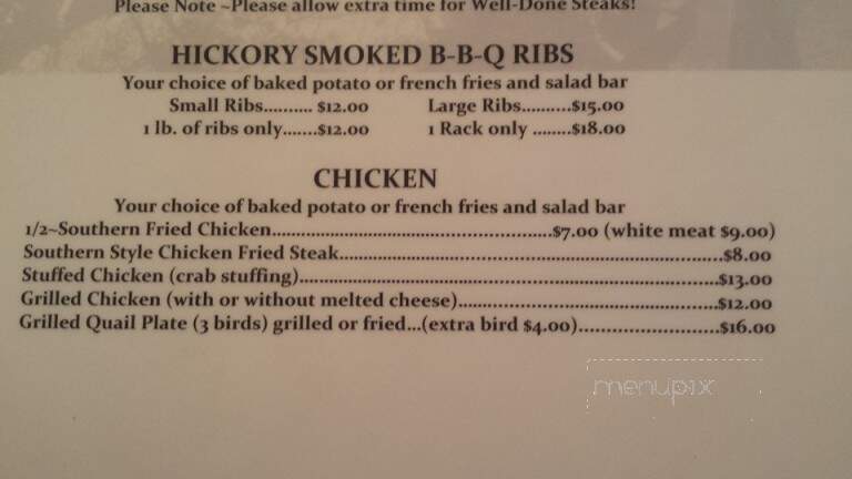 Bo's Steakhouse and Seafood Buffet - Franklinton, LA menu_pic