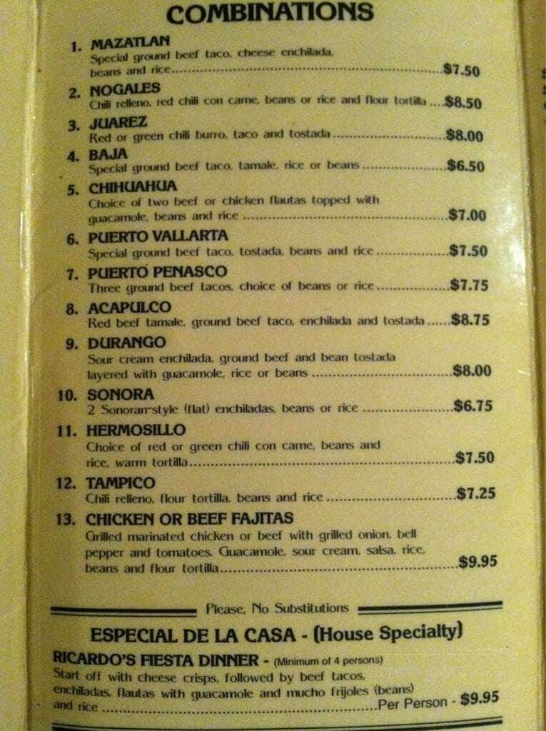 Mi Amigo Ricardo - Casa Grande, AZ menu_pic