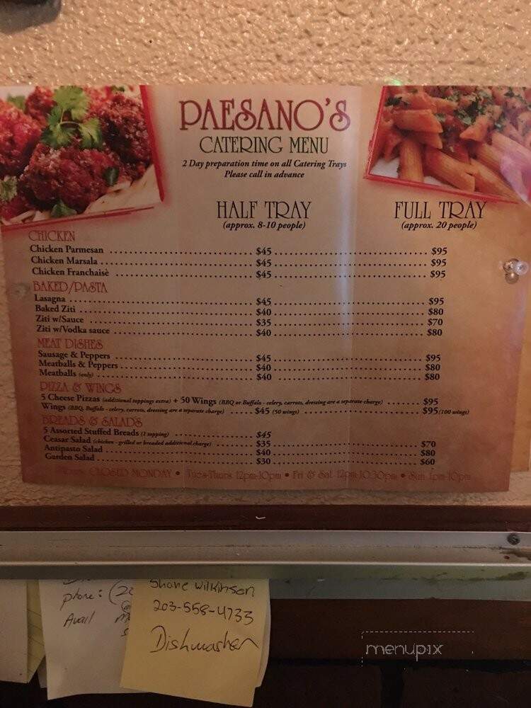 Paesano's Pasta House Restaurant - Naugatuck, CT