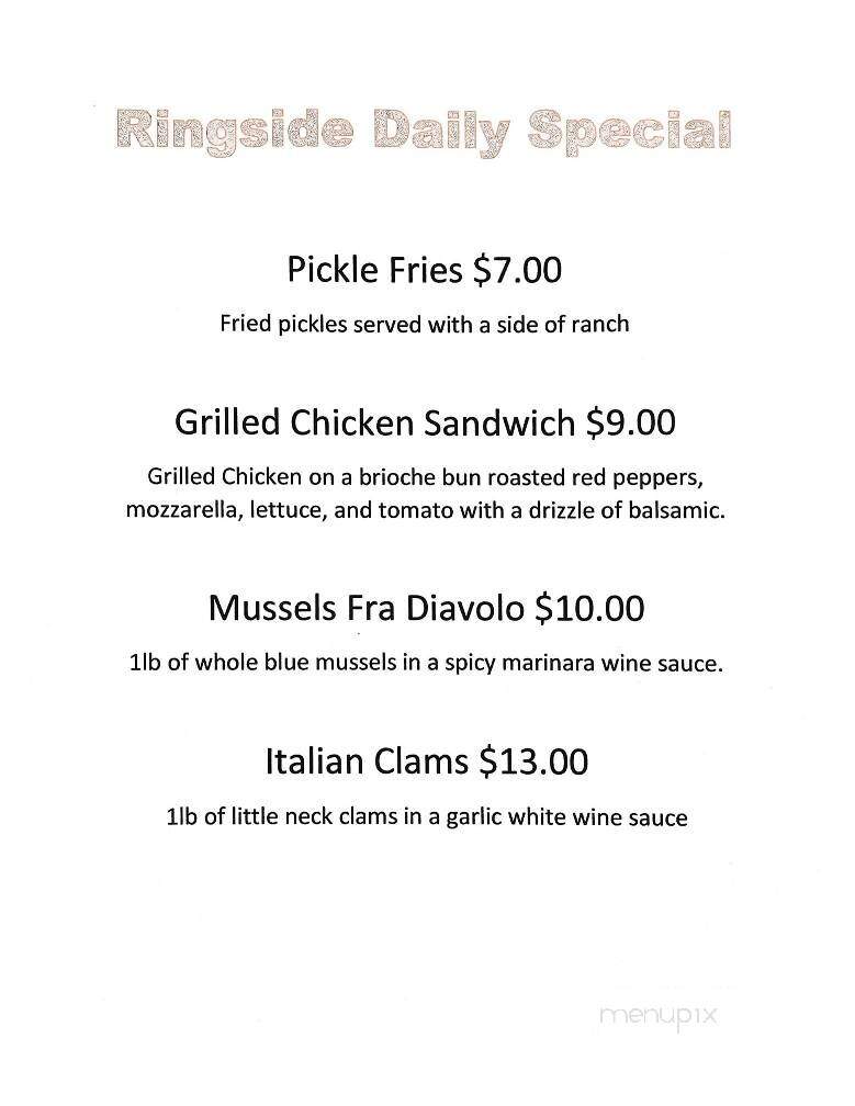 Ringside Fire Grill - Tafton, PA menu_pic