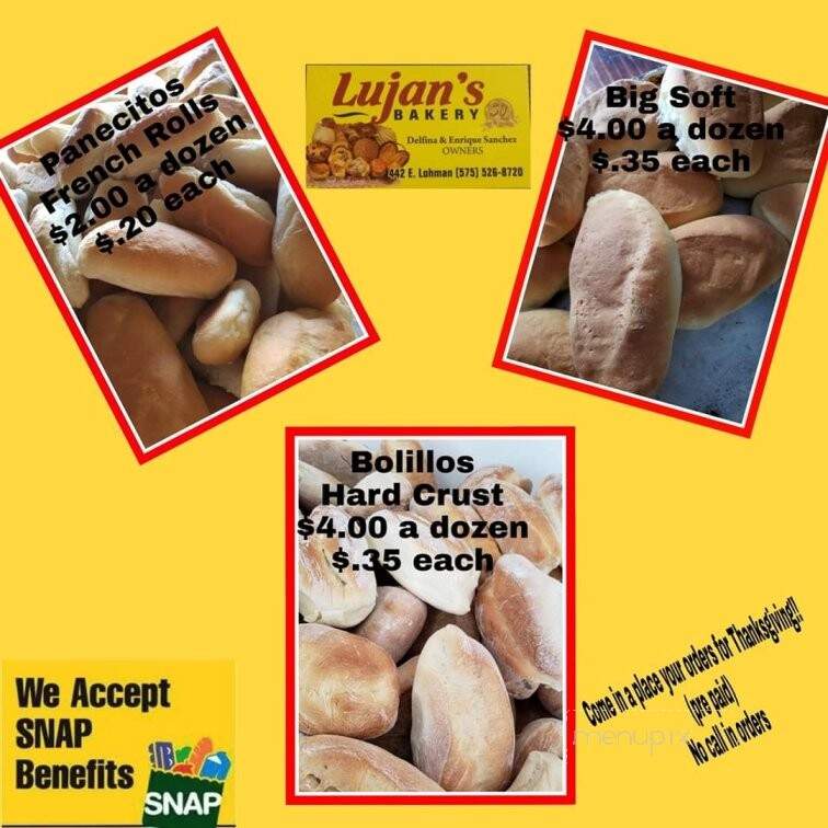 Lujan Bakery - Las Cruces, NM menu_pic