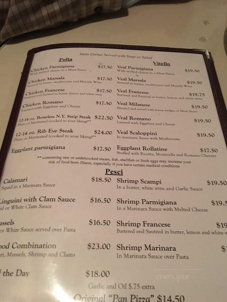 Onofrio's Italian Restaurant - Mastic Beach, NY menu_pic
