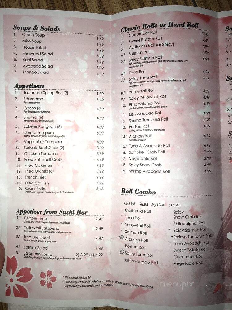 Yamato Sushi Steak House of Savannah - Savannah, TN menu_pic