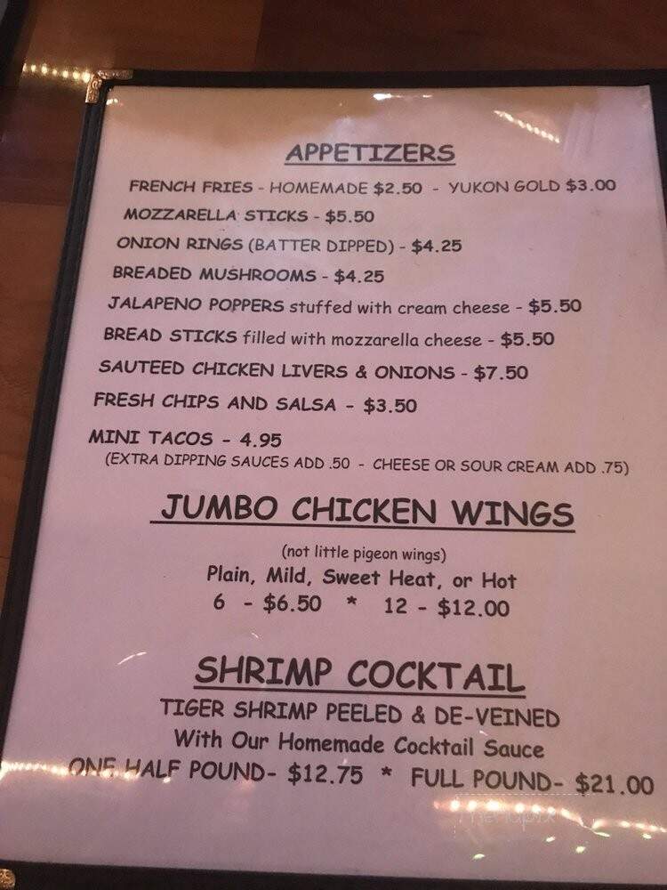Nowhere Bar & Grill - Rolling Prairie, IN menu_pic